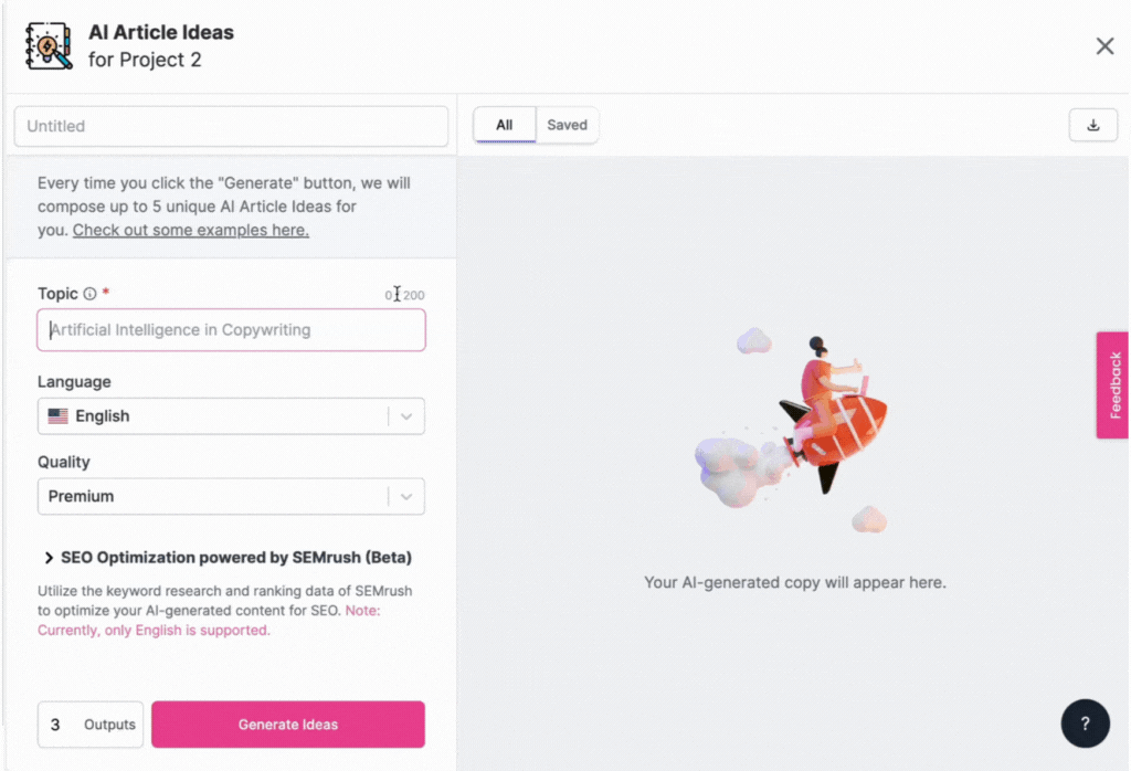 AI Article Ideas Generator - How to write faster