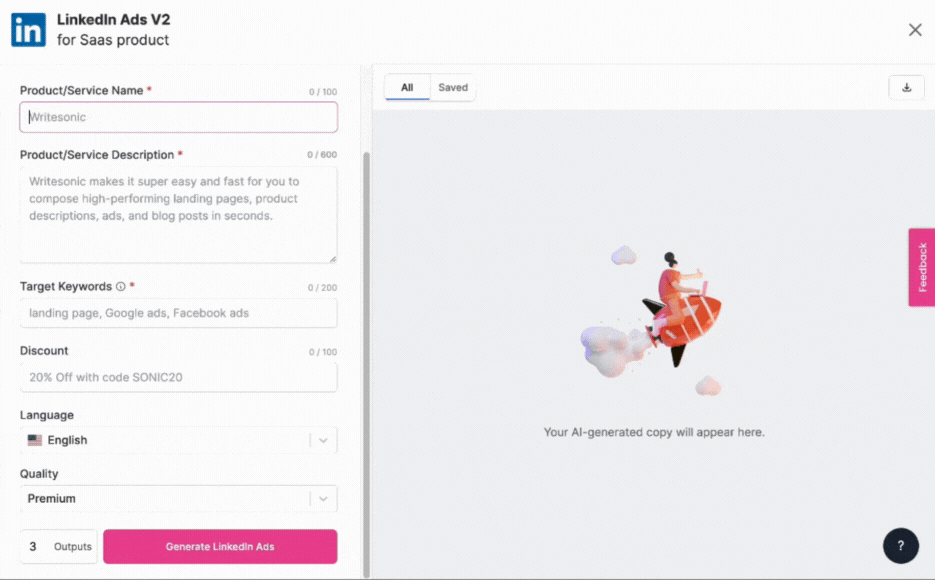 LinkedIn Ad generator - How to Write an Ad Copy for Facebook, Google, and LinkedIn