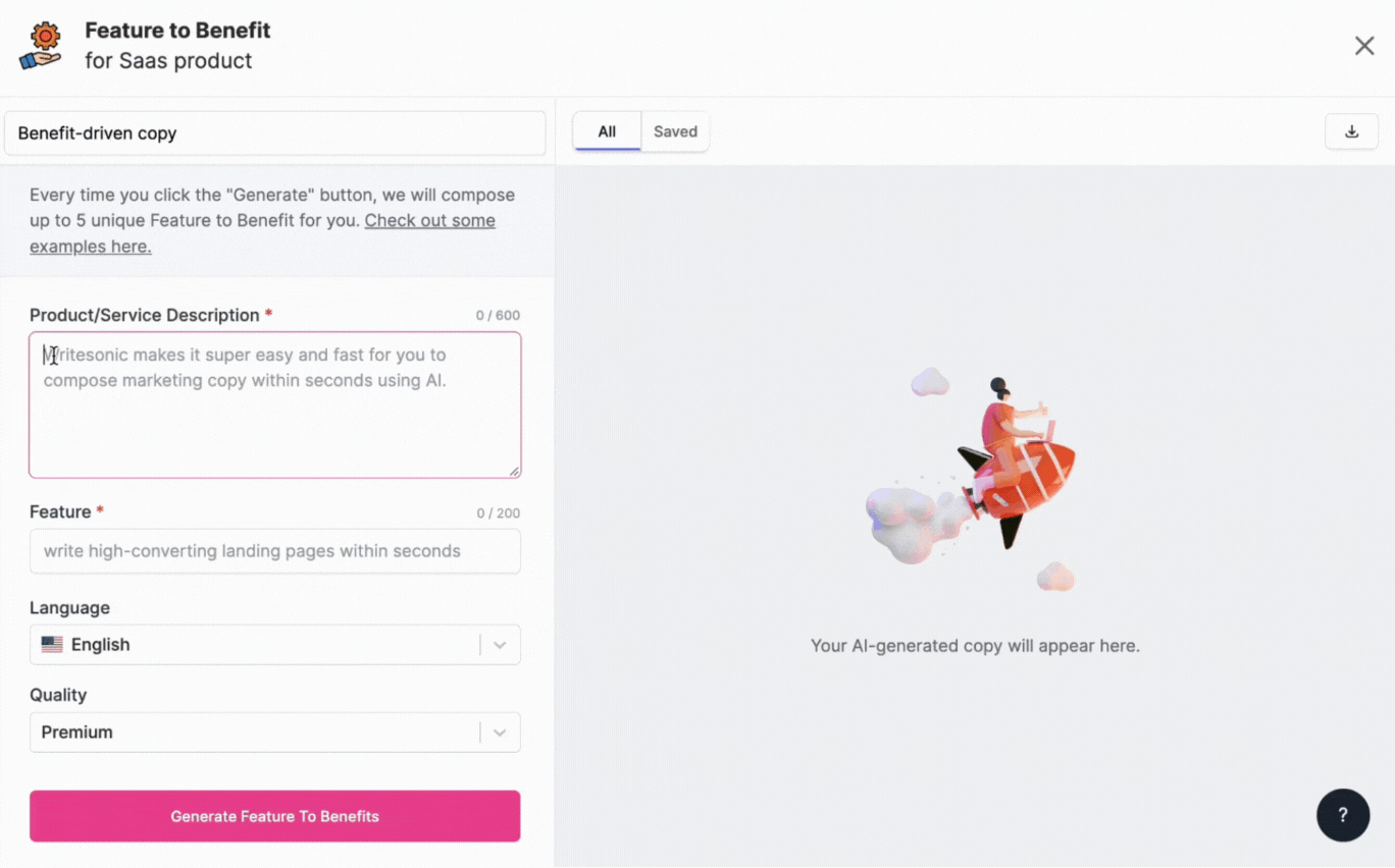 Feature to Benefit Generator - How to write email