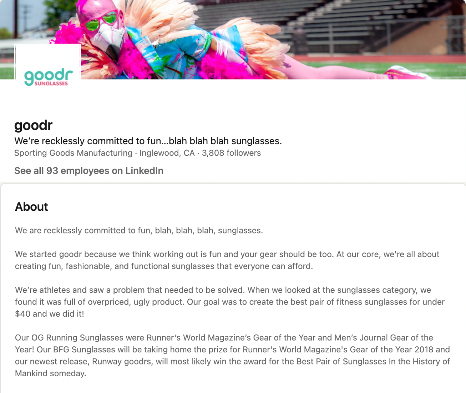 Company bio examples