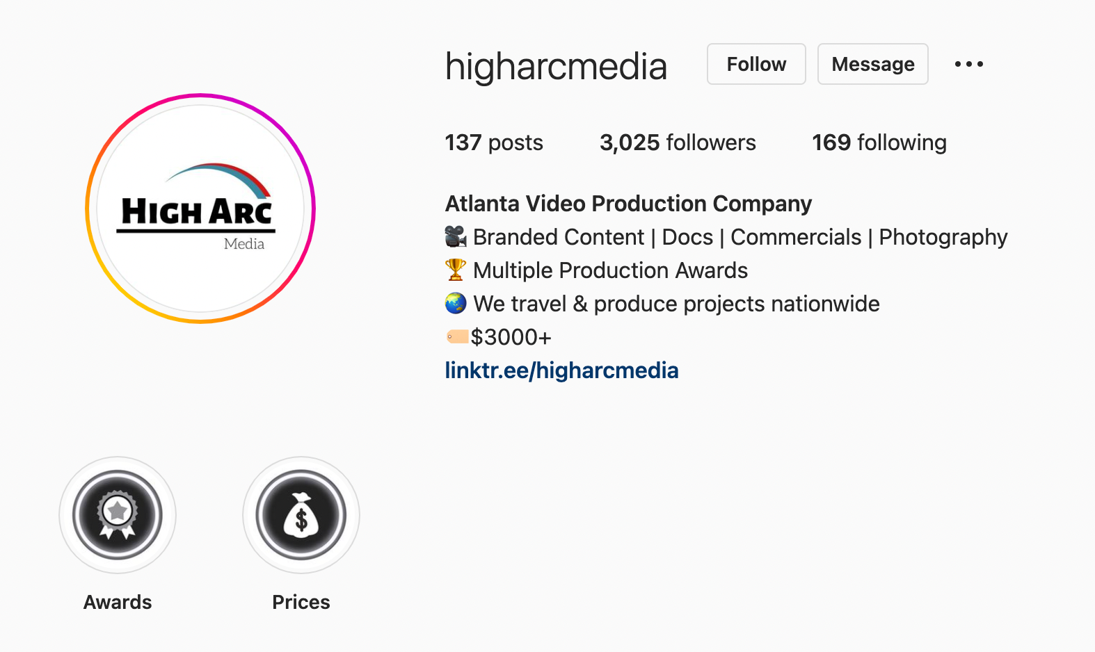 company bio examples