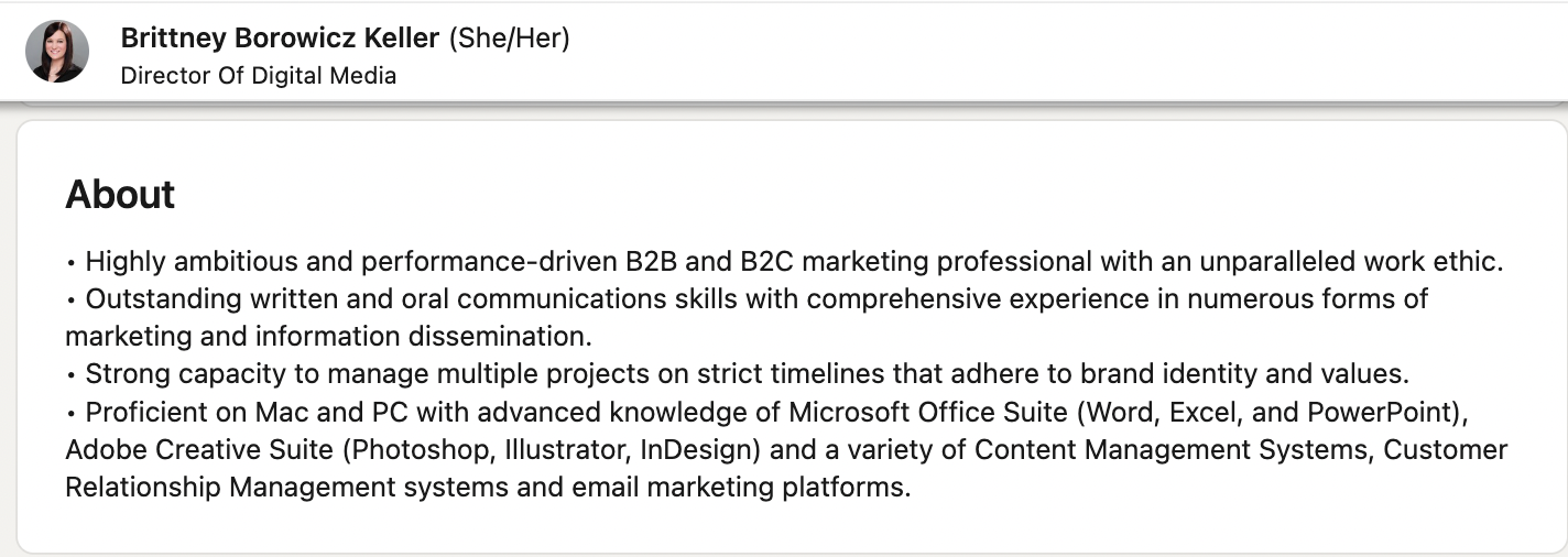 professional bio examples