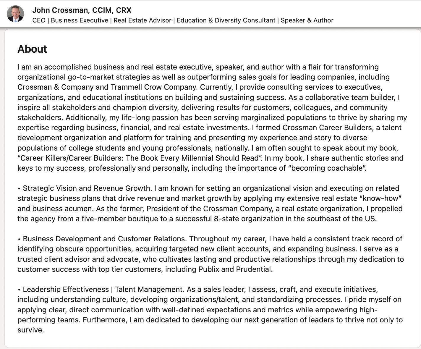 professional bio examples