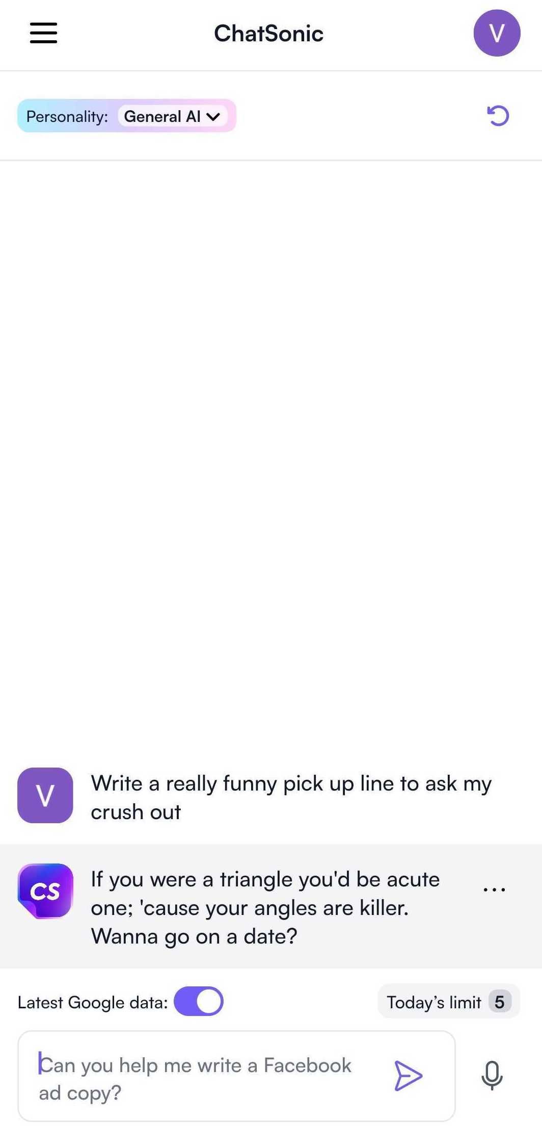 ChatSonic mobile app with ChatGPT power