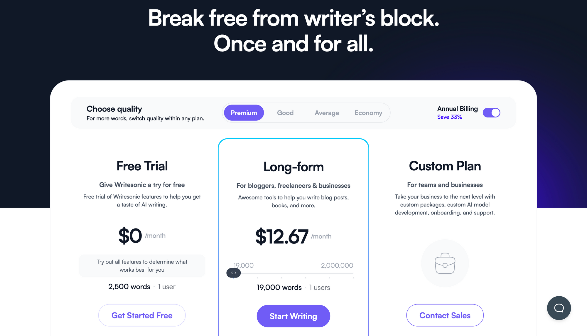 Ewritesonic pricing - content creation tools