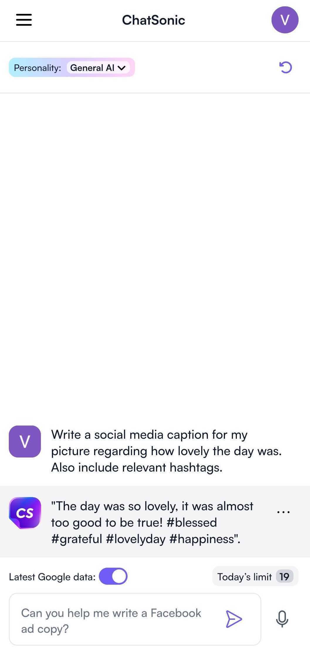 ChatSonic mobile app with ChatGPT power