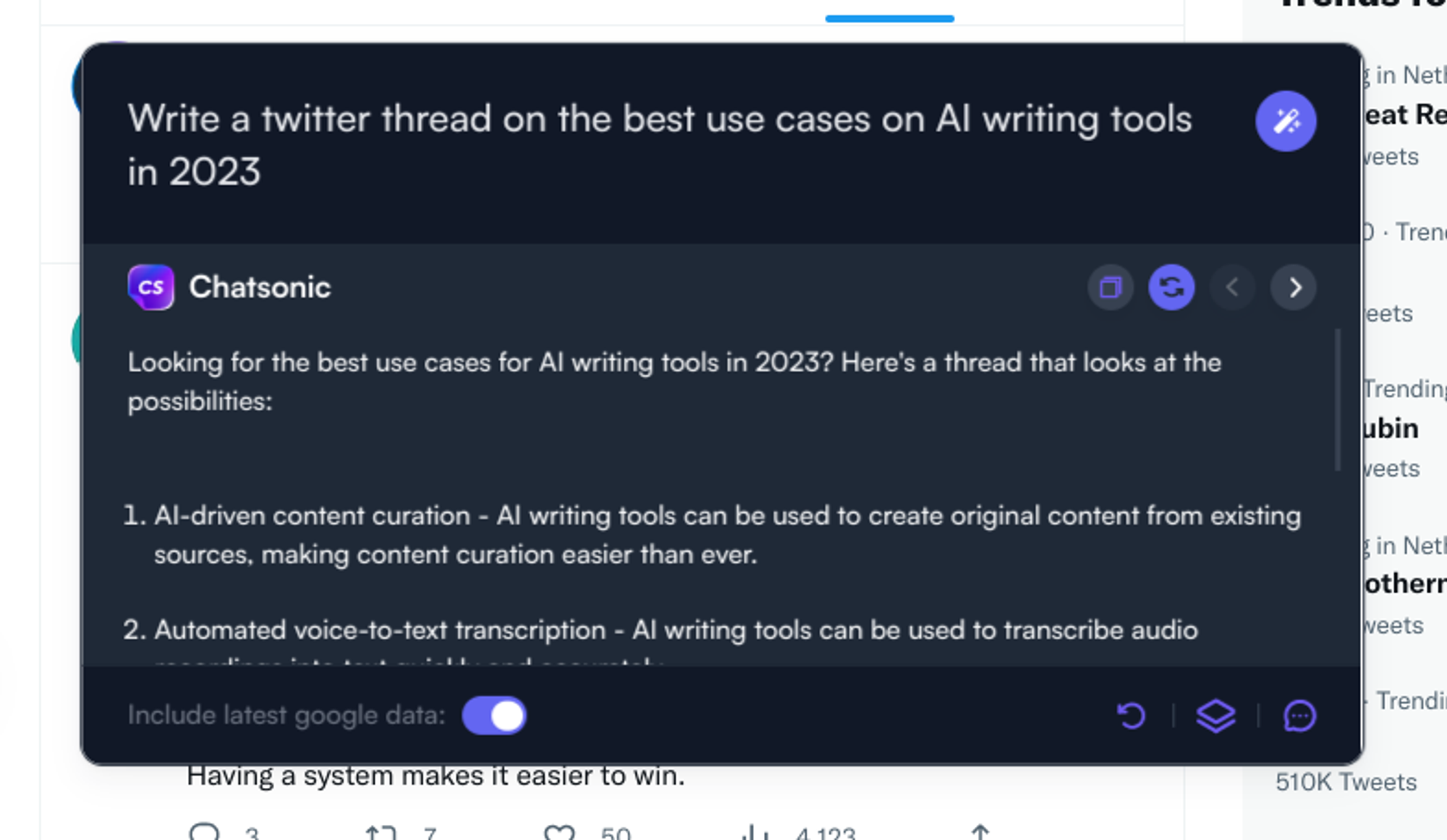 Chatsonic prompt - ChatGPT chrome extension