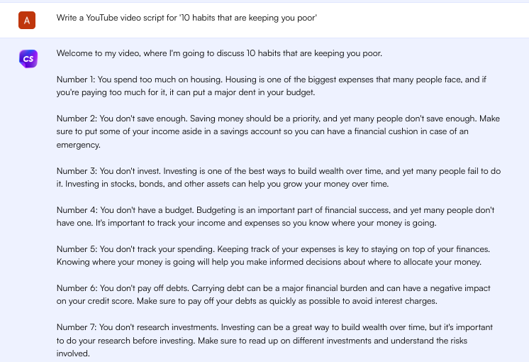 Video scripts by Chatsonic - make money using ChatGPT