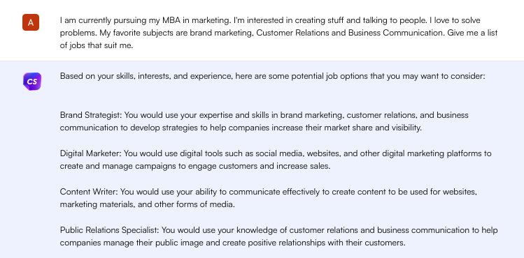 ChatGPT prompt for Job Search by Degree - Job Search