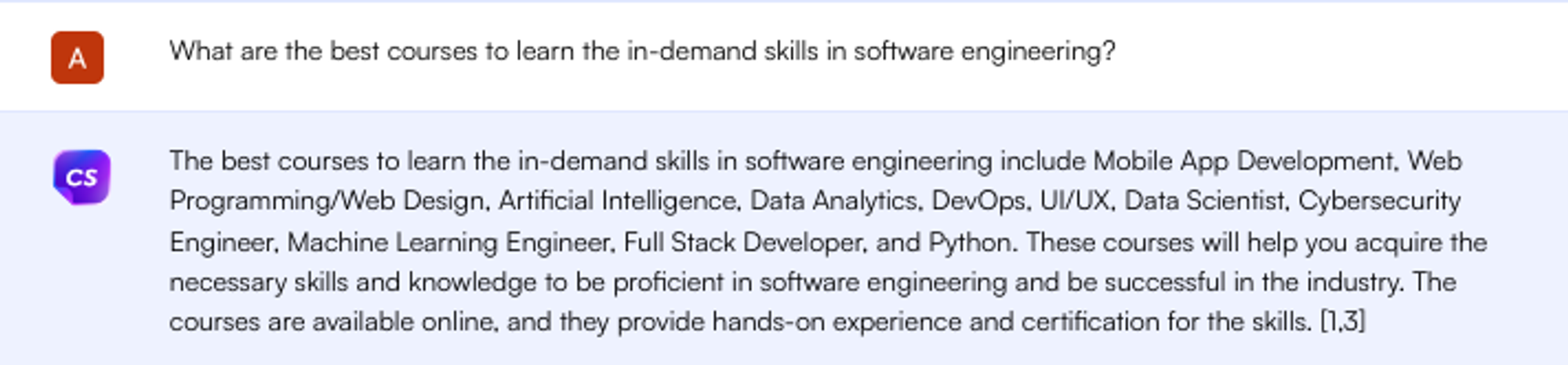 ChatGPT prompt for in-demand courses - Job Search