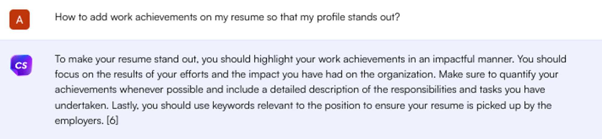ChatGPT prompt for work achievements - Job Search
