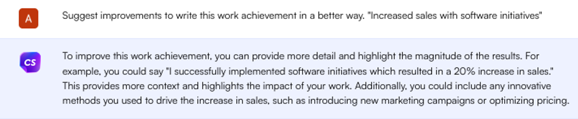 ChatGPT prompt for work achievements - Job Search