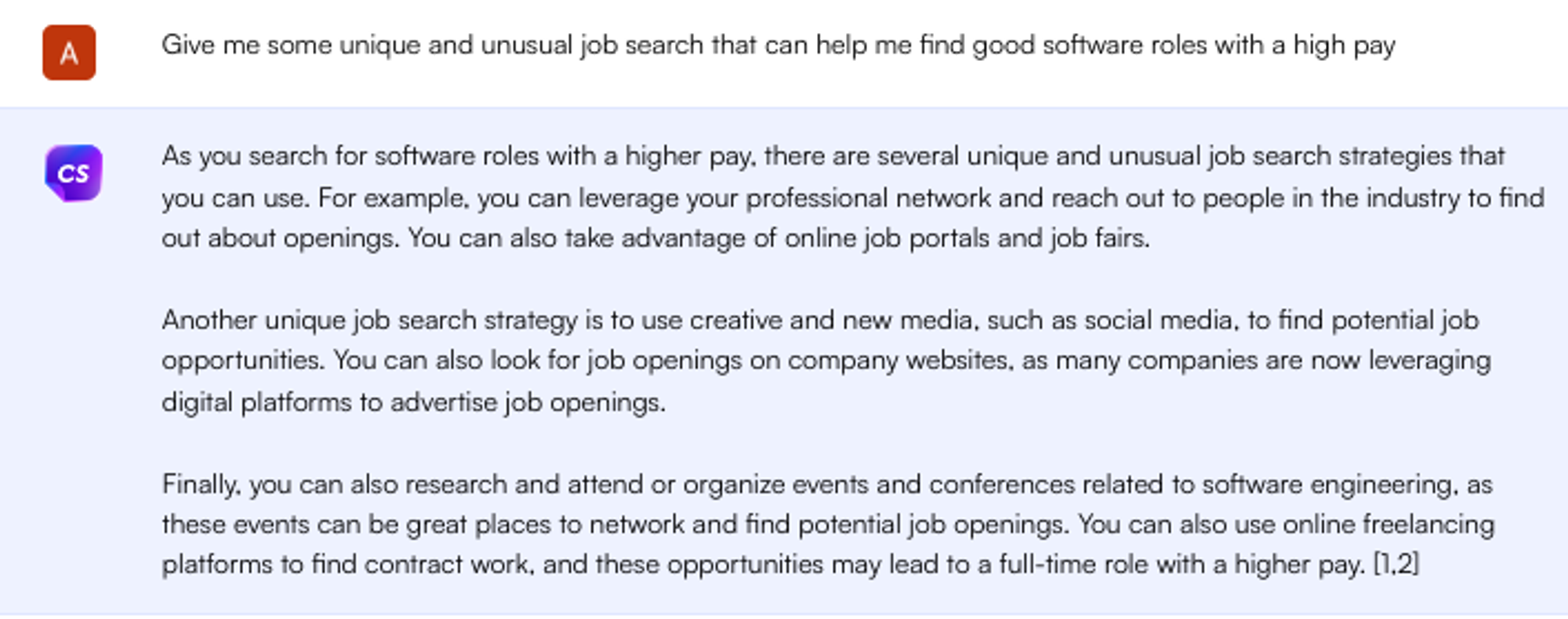 ChatGPT prompt for job search tips - Job Search