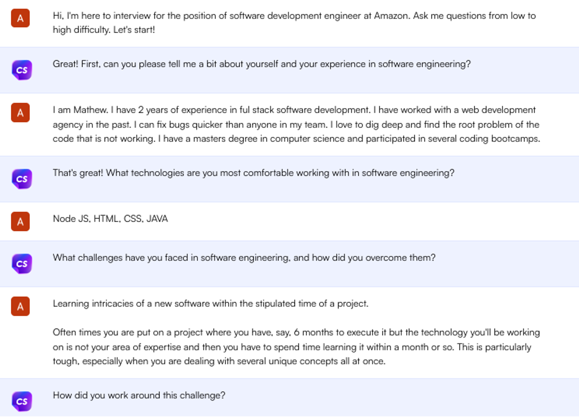 ChatGPT prompt for interviewer role play - Job Search
