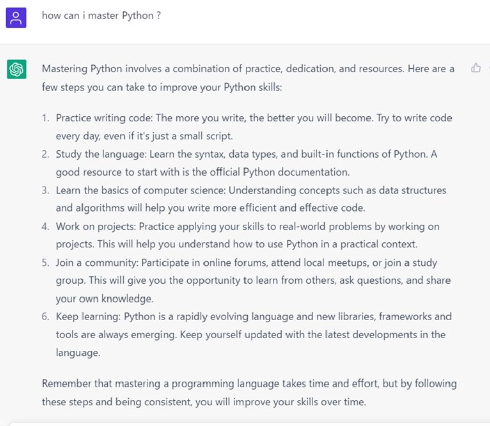ChatGPT Examples in Python - 50 Best ChatGPT Examples