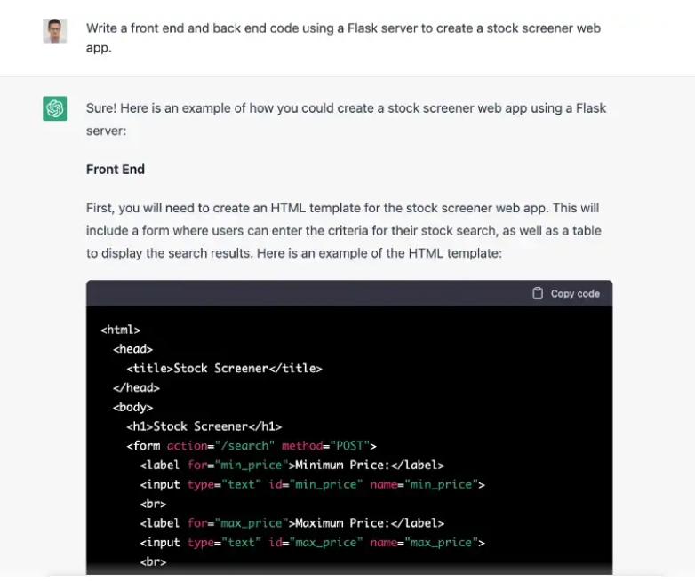 ChatGPT Examples for Writing Code - 50 Best ChatGPT Examples