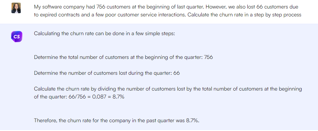 ChatGPT prompt to calculate customer churn - ChatGPT Prompts for Marketing Metrics