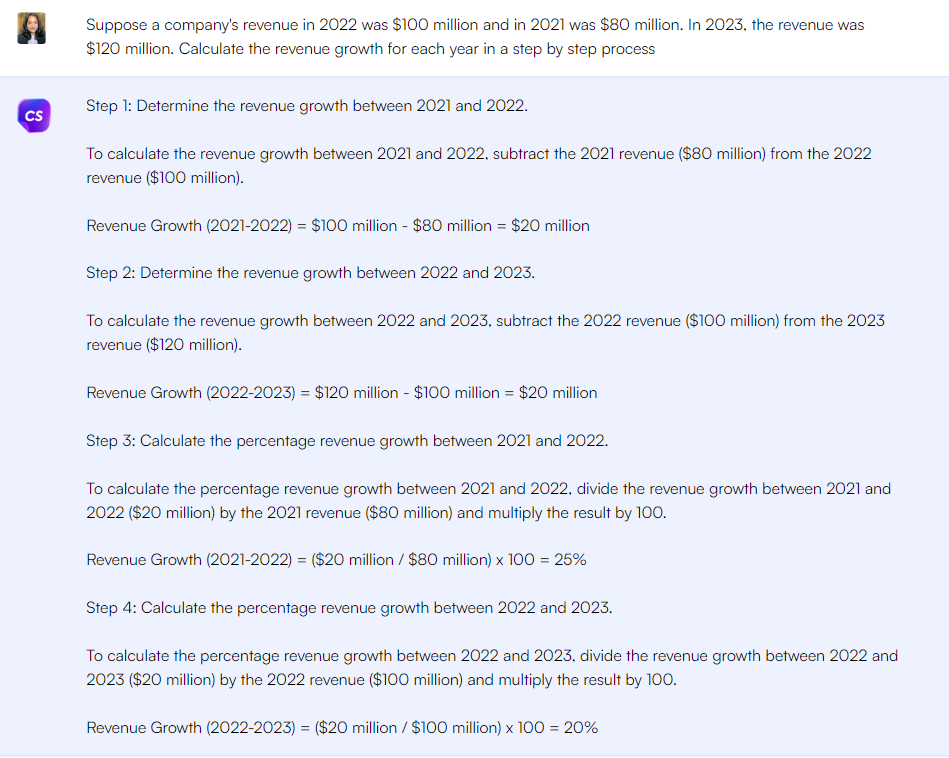 ChatGPT prompt to calculate Revenue Growth - ChatGPT Prompts for Marketing Metrics