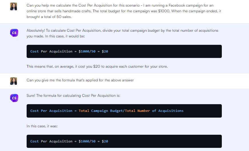 ChatGPT prompt to calculate cost per acquisition - ChatGPT Prompts for Marketing Metrics