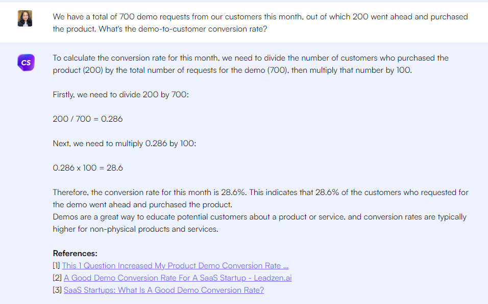 ChatGPT prompt to calculate Demo to customer conversion rate - ChatGPT Prompts for Marketing Metrics