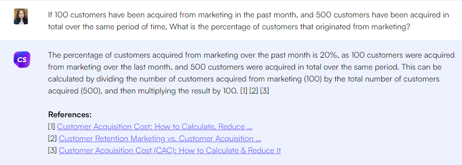 ChatGPT prompt to calculate Marketing - Originated Customer percentage - ChatGPT Prompts for Marketing Metrics