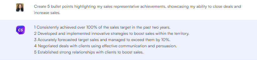 Resume - ChatGPT prompts