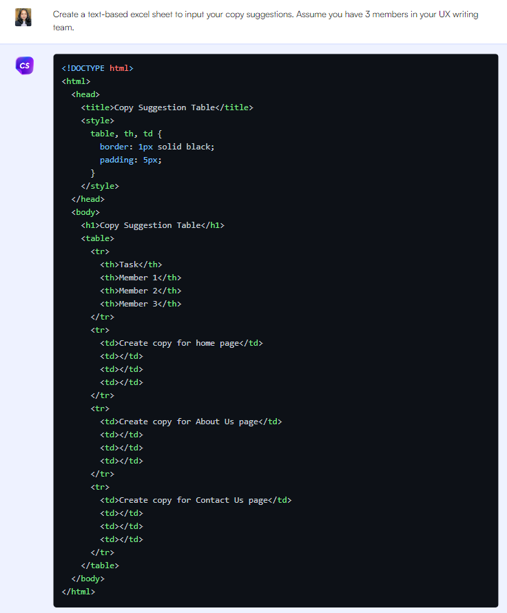 UX - ChatGPT prompts