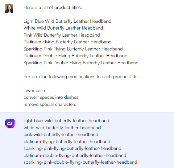 Ecommerce - ChatGPT prompts