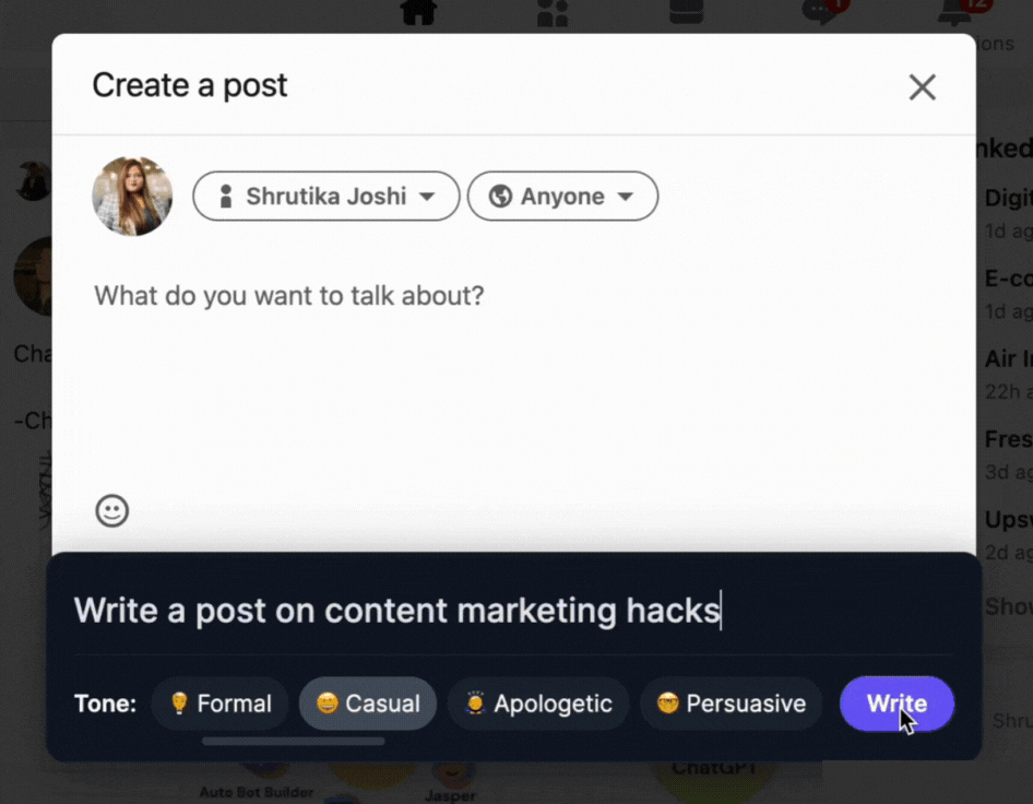 LinkedIn posts - best chatgpt chrome extensions