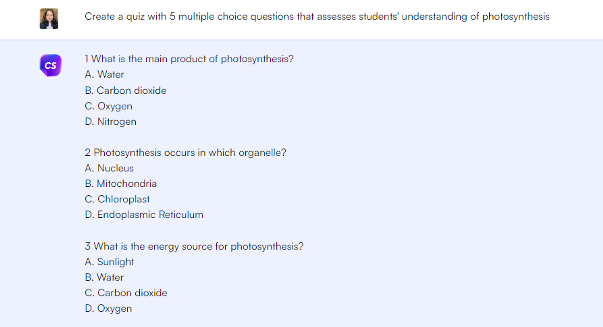 Quiz creation - ChatGPT prompts