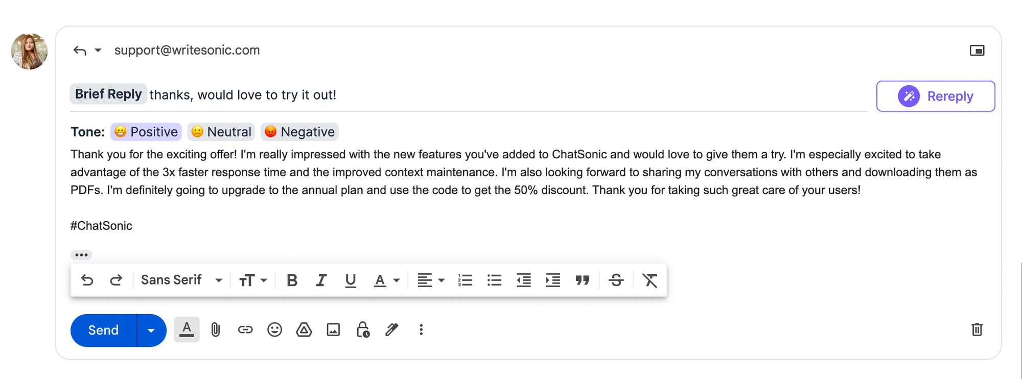 Chatsonic chrome extension email replies - best chatgpt chrome extensions