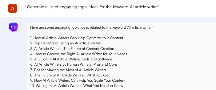 ChatSonic topic ideas - write a blog with ChatGPT