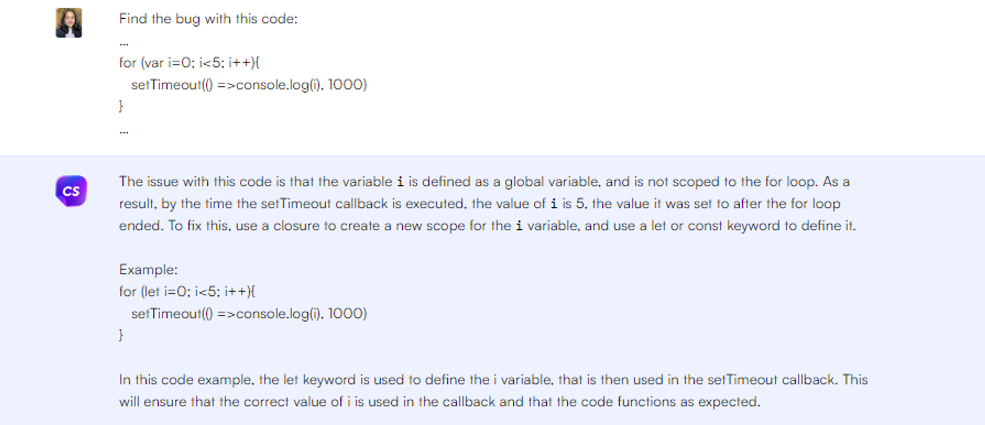 Bug identification - ChatGPT prompts