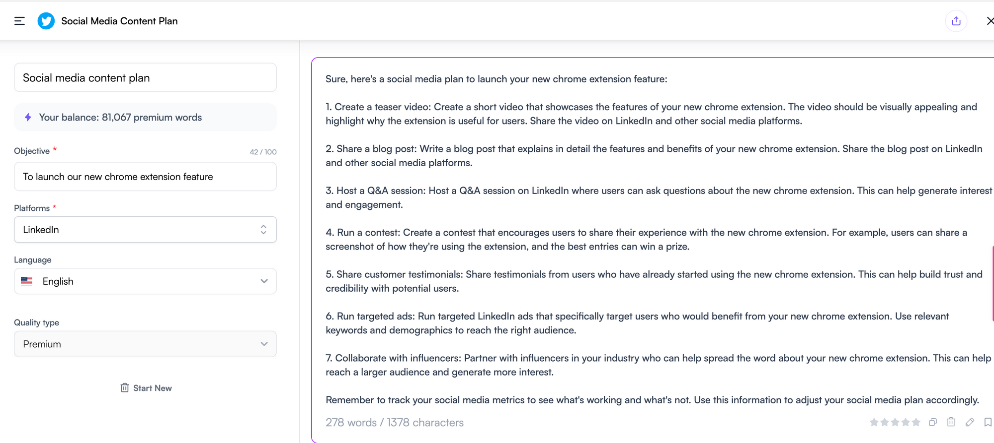 Ewritesonic social media plan - ChatGPT alternatives social media