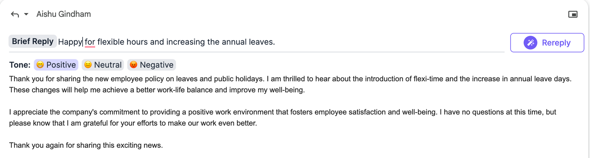 ChatGPT for Gmail example - ChatGPT for Gmail