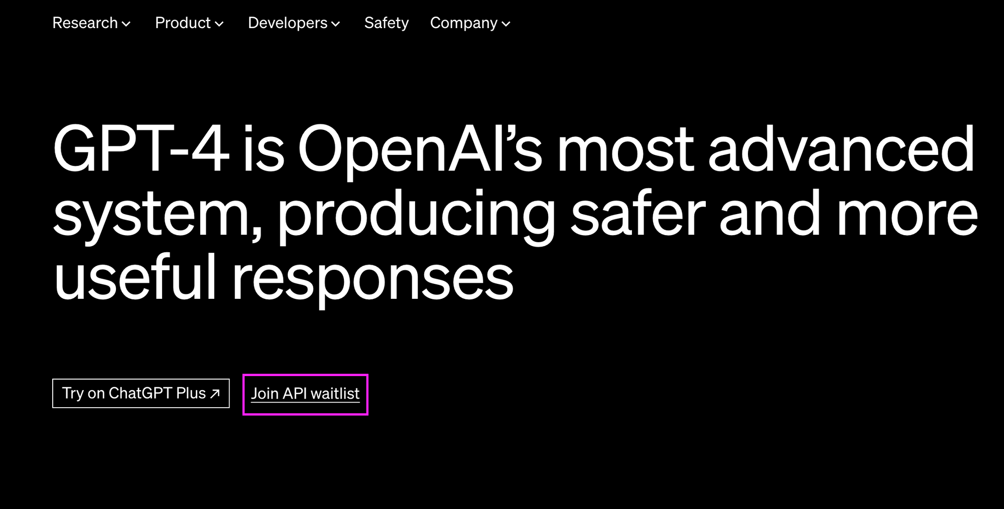 GPT-4 - join API waitlist - How to use ChatGPT 4
