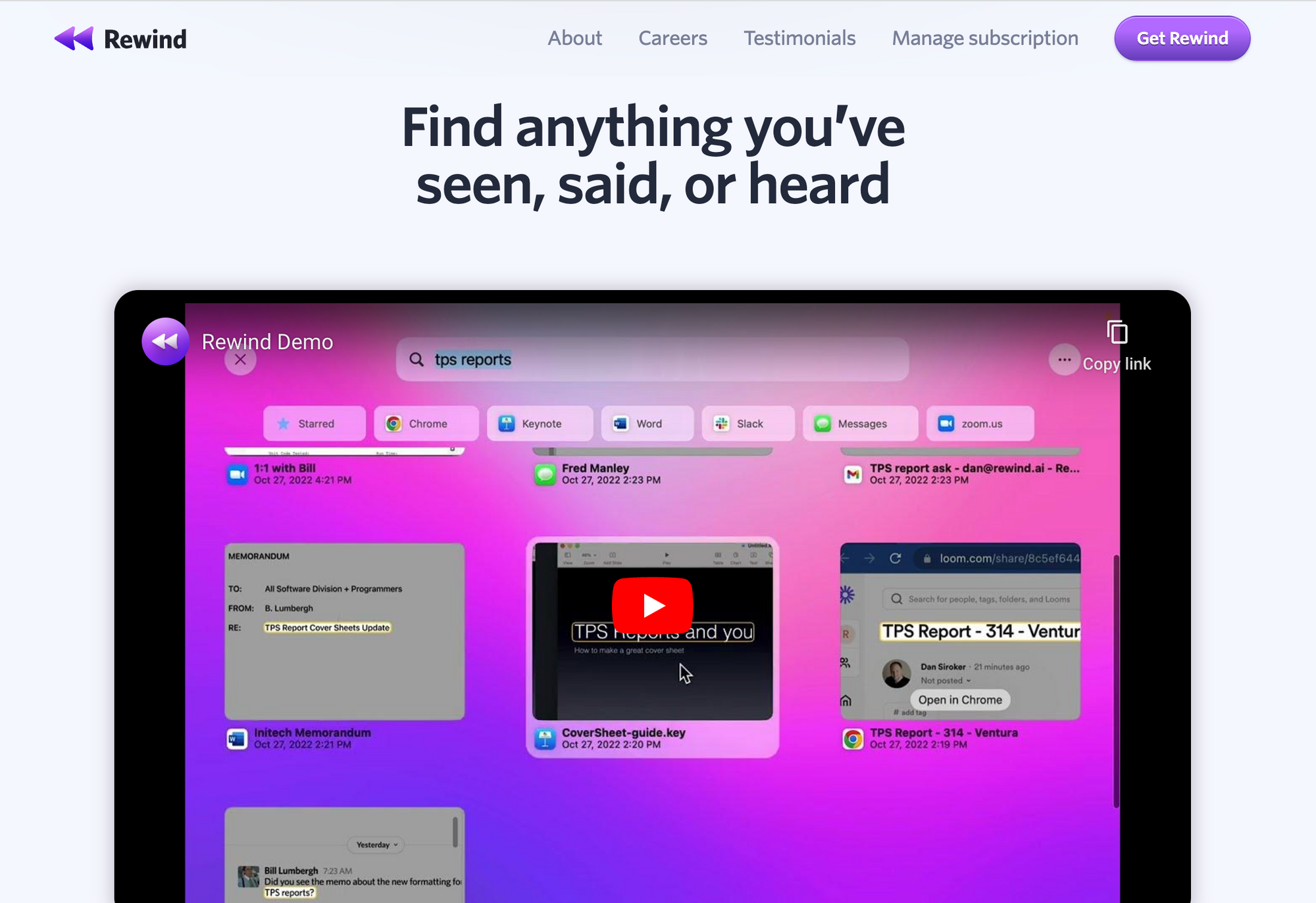 Rewind AI - ChatGPT alternatives for productivity