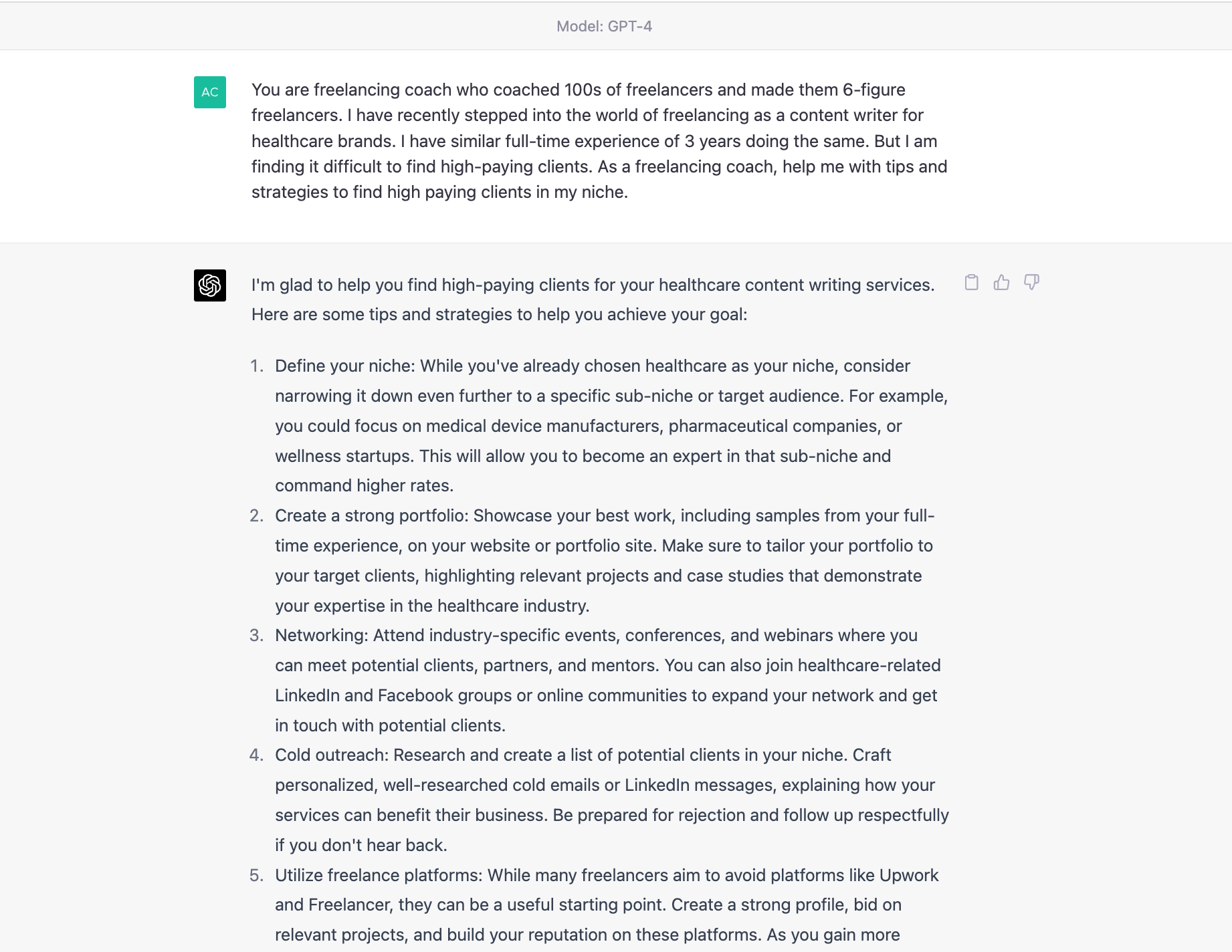 GPT-4 for Freelancing - GPT-4 use cases