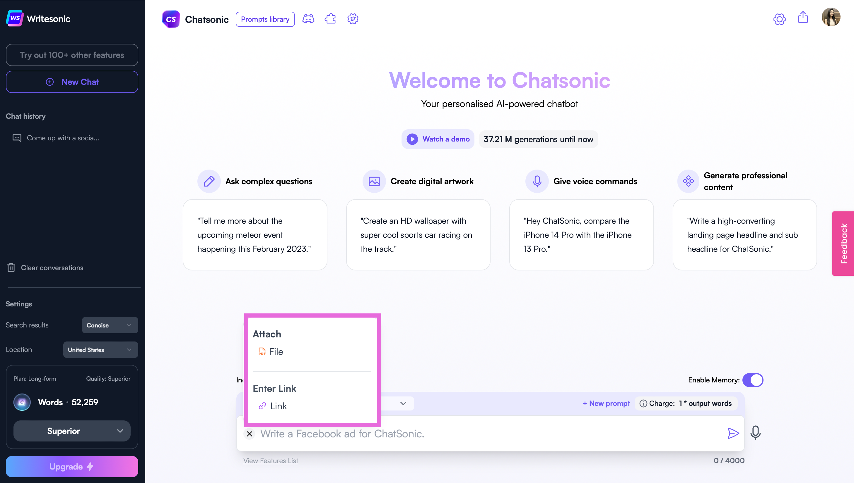 Chatsonic - GPT-4 content marketing tips