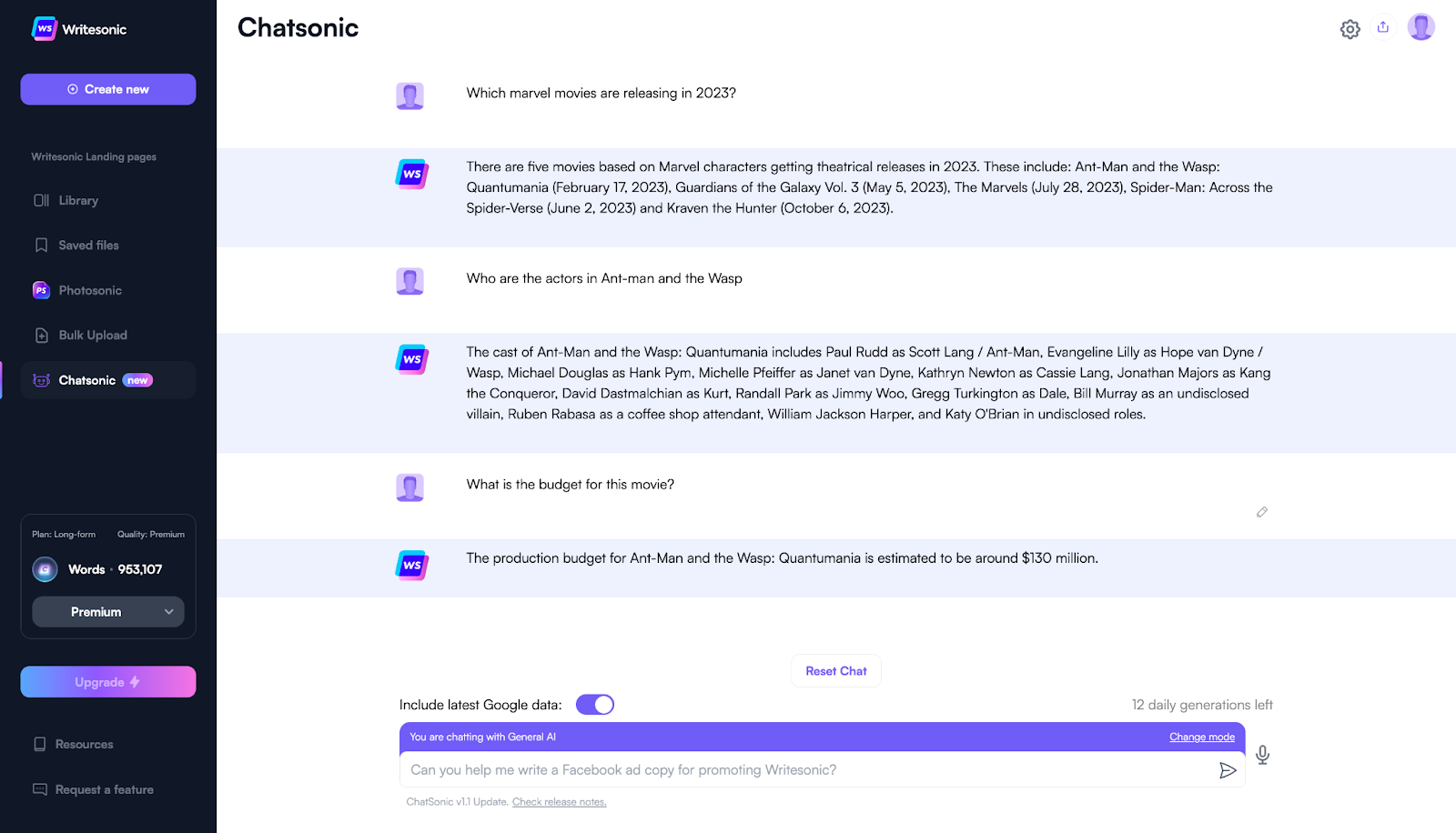 Chatsonic - Best AI chatbots