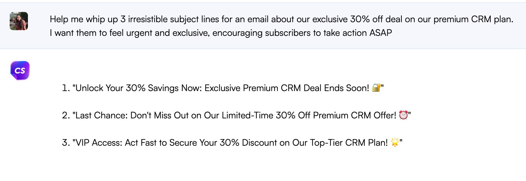 Chatsonic for subject lines - ChatGPT for email marketing