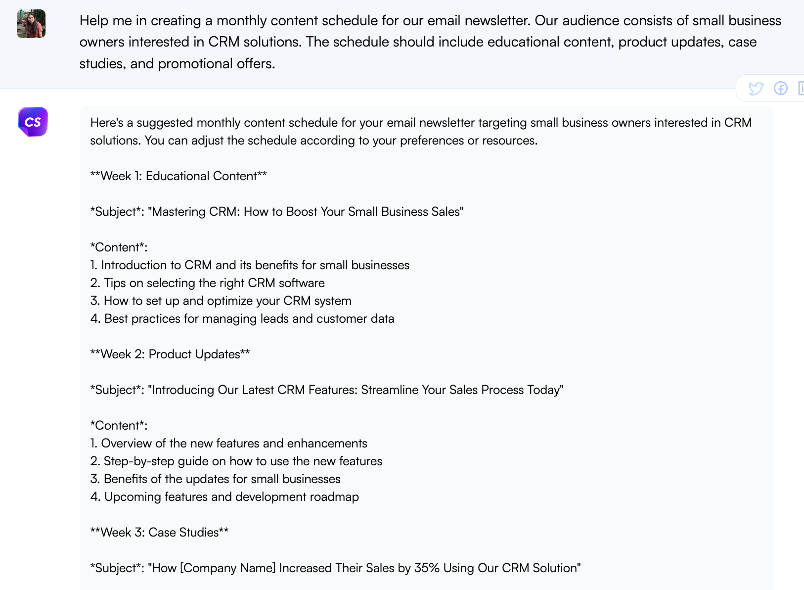 Chatsonic for content scheduling - ChatGPT for email marketing