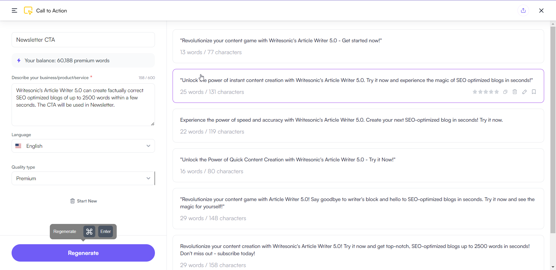 Ewritesonic Call to Action Writer - How to write newsletter?