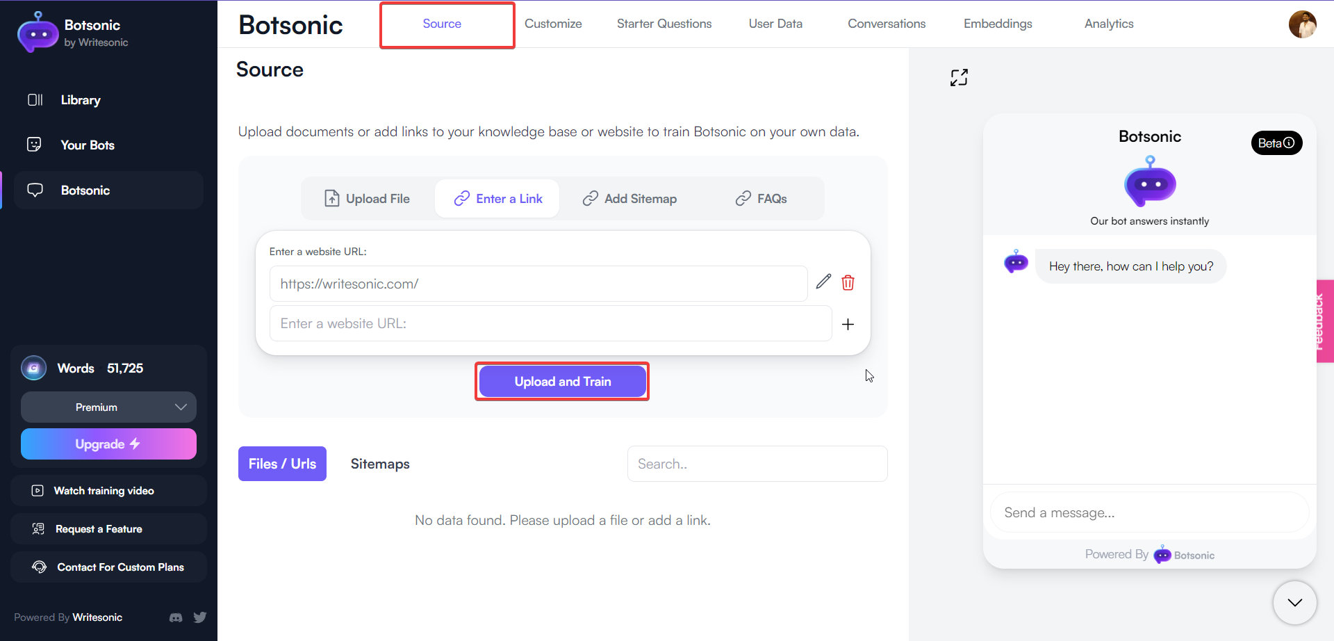 Botsonic - How to add live chat on a website?