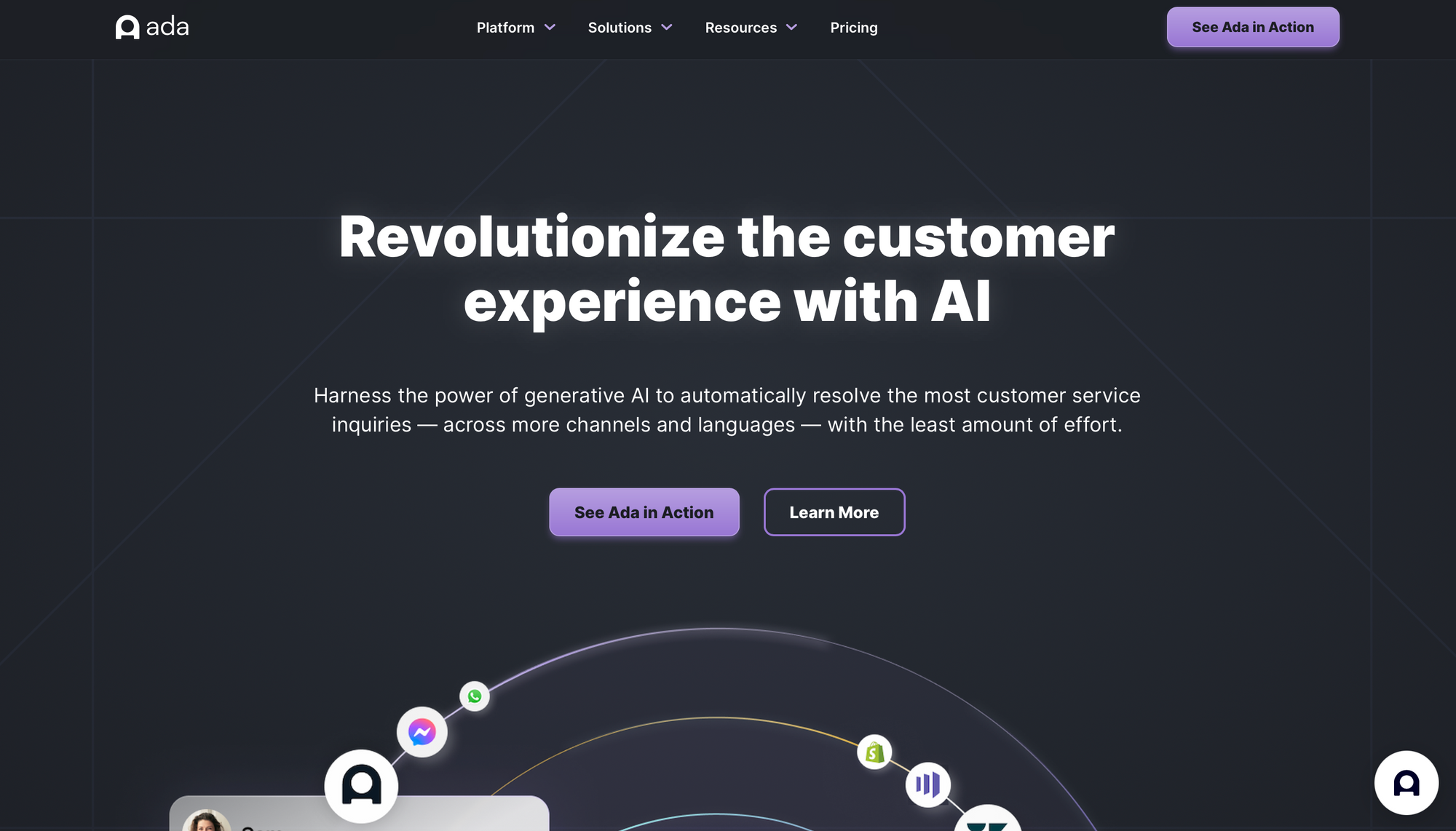 Ada - Ecommerce Chatbots
