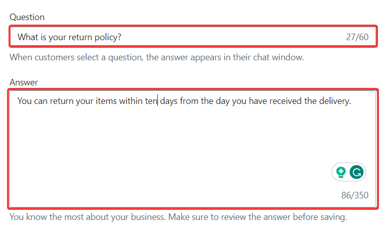 Add questions and answer to Shopify store chat - How to add live chat to Shopify stores?