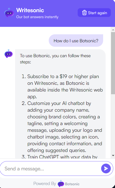 Ewritesonic bot - What is Botsonic?
