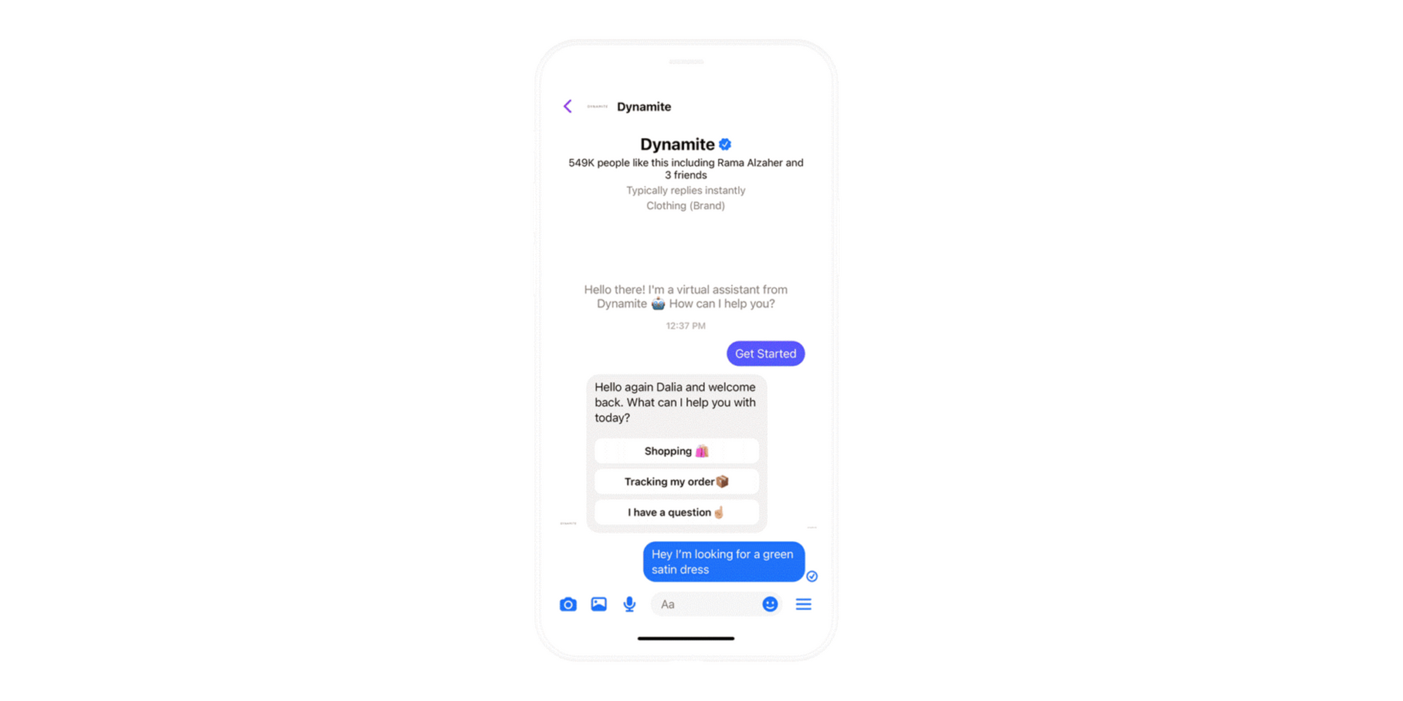 Order tracking seamlessly through chatbot example from Hootsuite