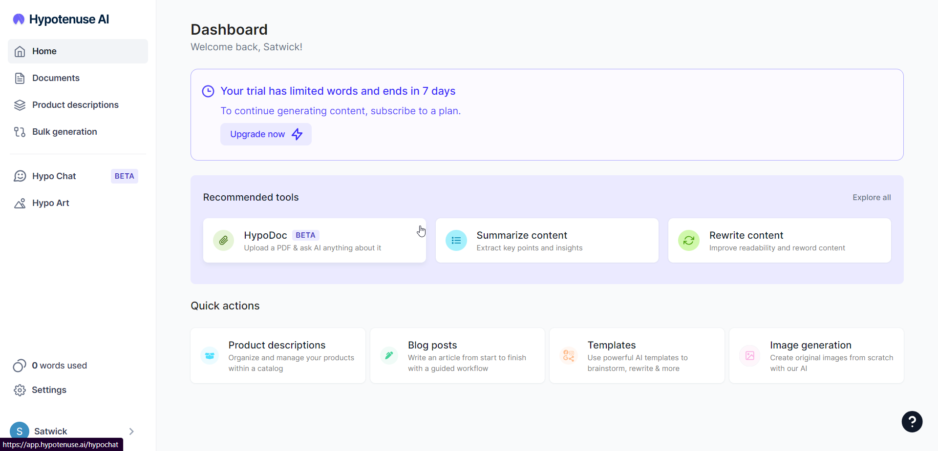Hypotenuse.AI - best AI writer