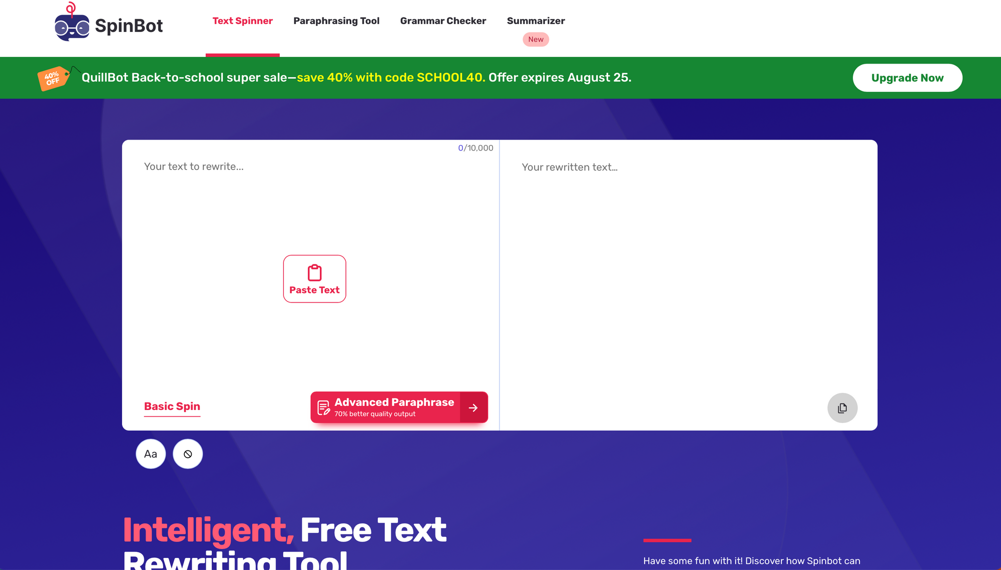 Spinbot - AI rewording tools